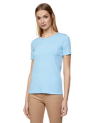 Футболка из хлопкового логотипа с длинными волокнами Benetton 30030117, Цвет: Голубой