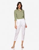 Брюки из Льна Benetton 30030947, Цвет: Белый