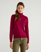 Водолазка из хлопка и модала Benetton 30031469, Цвет: Бордовый