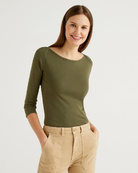 Лонгслив Benetton 3GA2E16A1_35A, Цвет: Зеленый